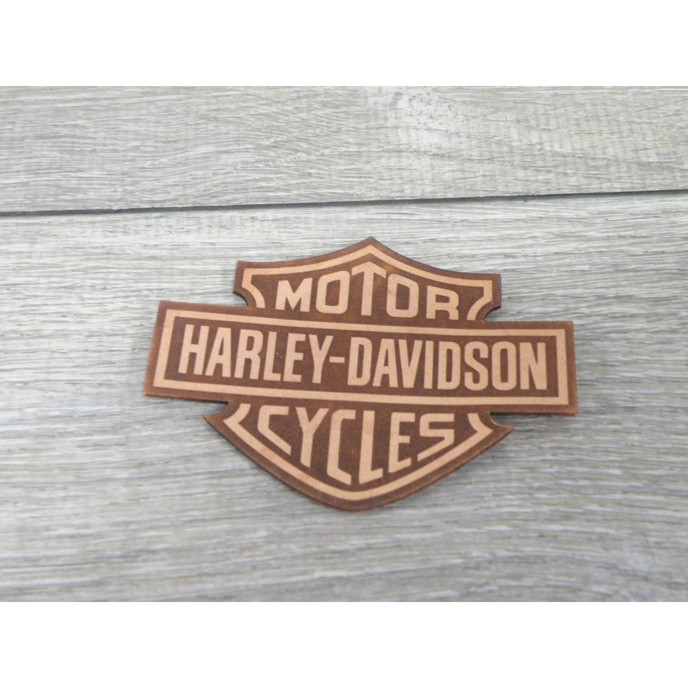 Harley-Davidson Motorcycle Bar & Shield Logo Leather Patch Emblem Advertising